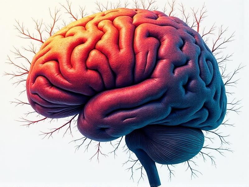 A detailed illustration of neural pathways in the brain, highlighting the areas activated during implicit learning, with vibrant colors representing different cognitive processes.